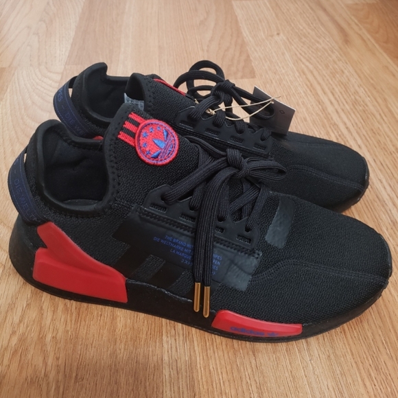 Mens adidas Originals NMD Core Black Blue and Red Mens Size 9 IF7818 - Picture 2 of 7